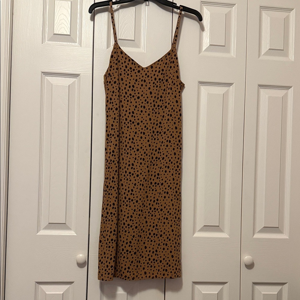 Abound Brown Spotted Midi Dress